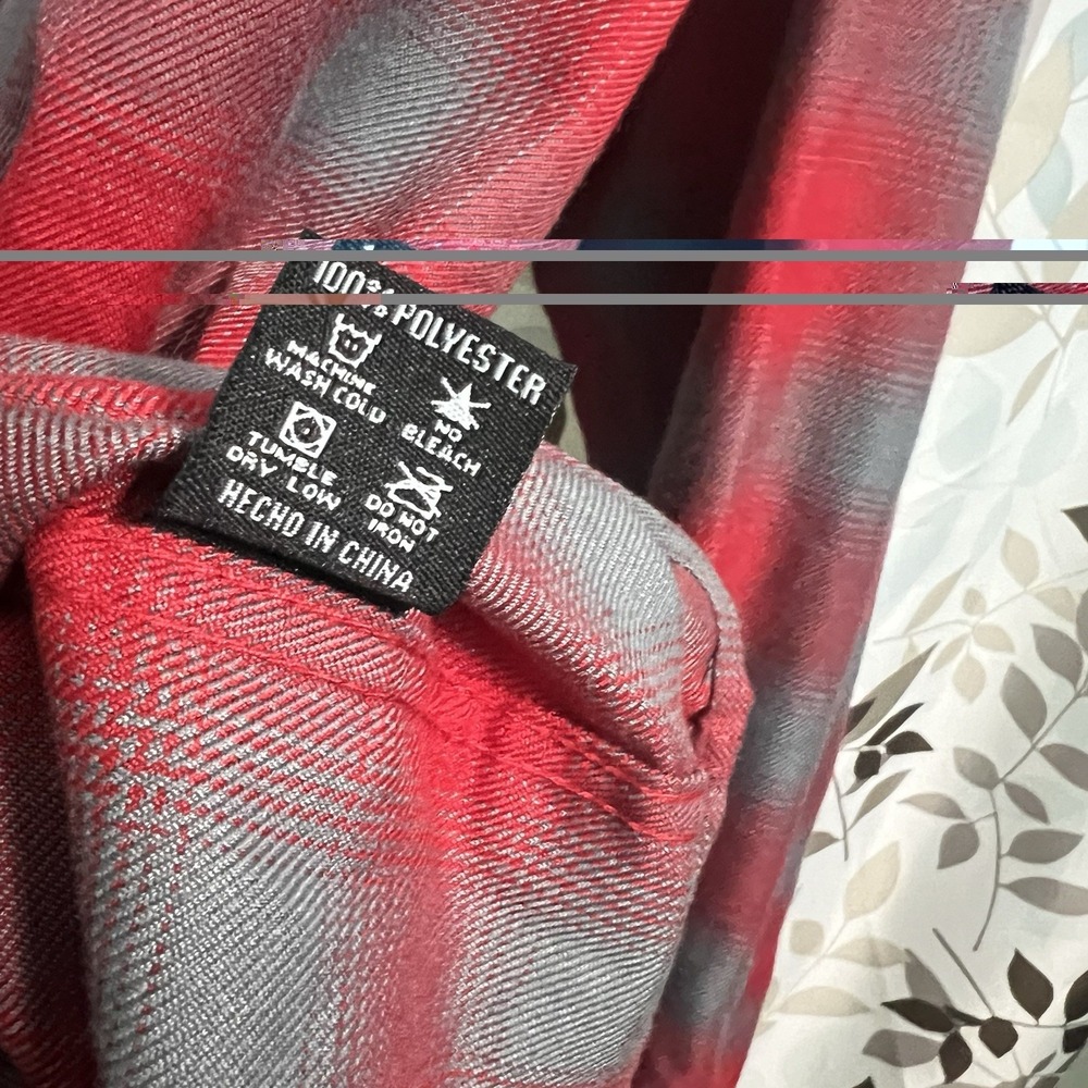 Dixxon men's XL "Pulaski" Plaid Flannel Button-Up Red Gray Long Sleeve Casual - Picture 5 of 7